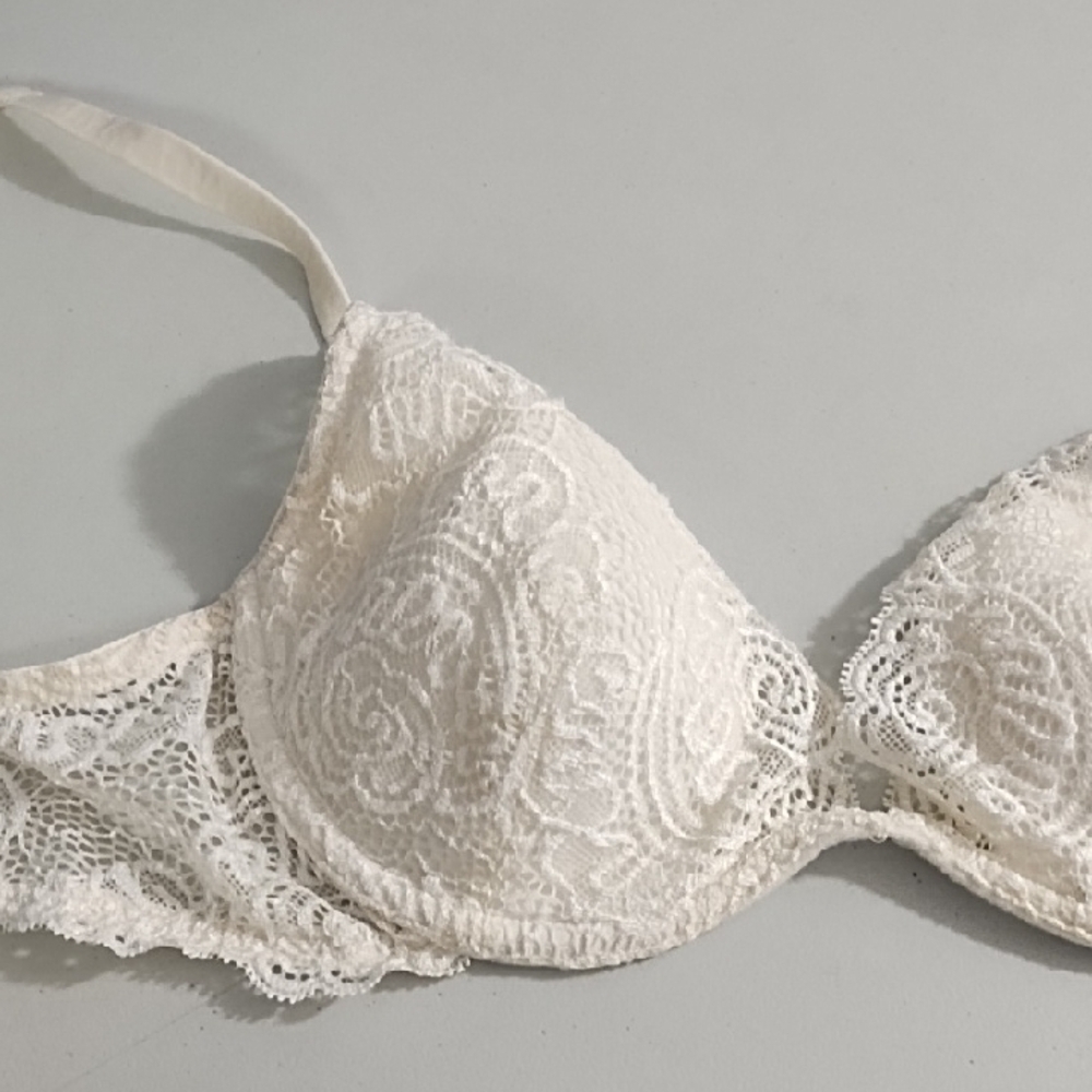 Victoria's Secret Cream Crochet Lace Bra 36B - Picture 4 of 14
